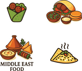 Set of Middle East Food logo
