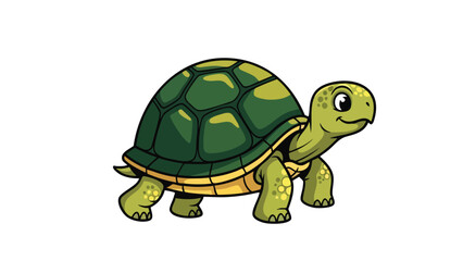 Cartoon Illustration of a Smiling Turtle. This illustration features turtle, cartoon, illustration.