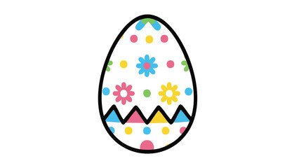 Colorful Easter Egg with Floral Design. This illustration features Easter, egg, colorful.