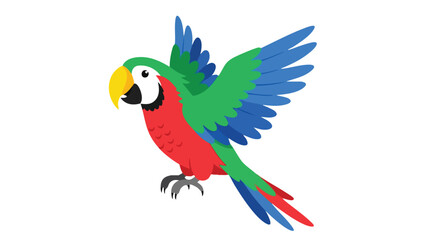 Fototapeta premium Colorful Parrot Illustration on Black Background. This illustration features parrot, bird, colorful.