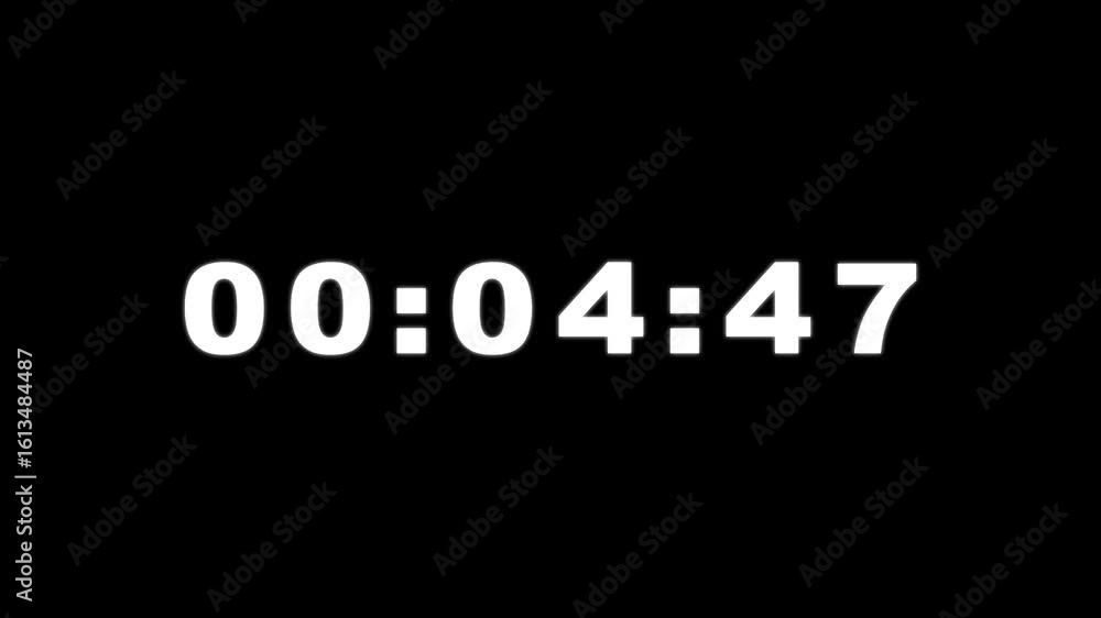 Aufkleber 5 minute countdown timer .5 minute stopwatch , analog neon clock icon animation . five minute countd