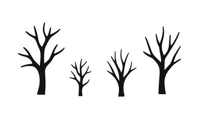 Fototapeta premium Set of tree branch icons silhouette isolated on white background