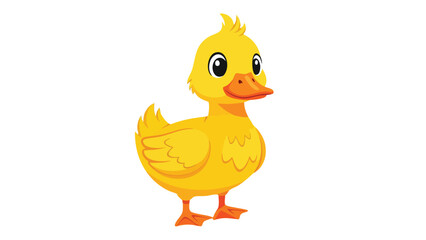 Fototapeta premium Cute Cartoon Yellow Duck Illustration. This illustration features Duck, cartoon, yellow.