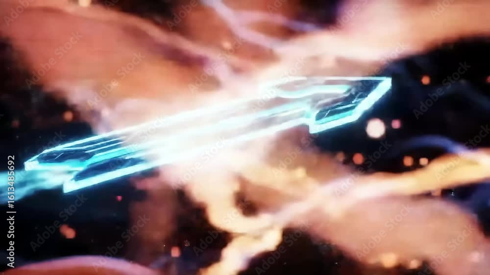 Poster Cyber Arrow Futuristic Motion Graphics Background Loop