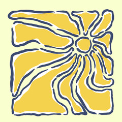 You are my summer sunshine artwork. Sun vintage artwork. Sun vector graphic design for apparel, stickers, posters, background and others. Summer vibes artwork. Sunshine paradise vibes t shirt print. 