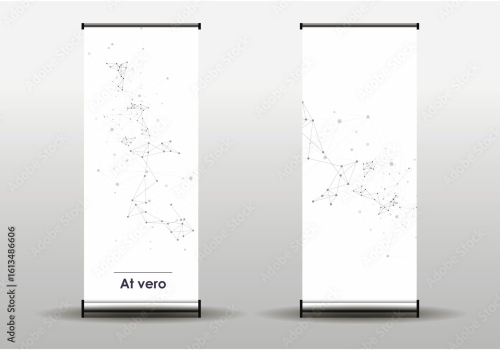 Poster roll up connection design. vector two template