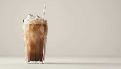 Close-Up Image Of A Frosty Coffee In A Grimy Glass Placed On A Table; Featuring In A Wallpaper For Food And Beverage Businesses, Promoting Relaxation And Lifestyle.