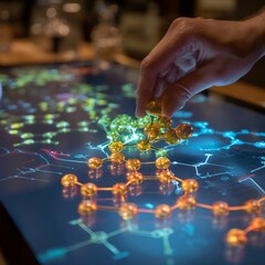 Interactive Science: Hand Manipulating a Molecular Model on a Touchscreen Display