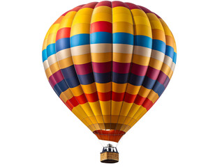 Fototapeta premium Colorful Hot Air Balloon Floating Upright, Transparent Background PNG.