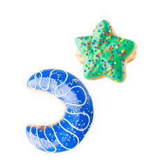colorful beads on white background