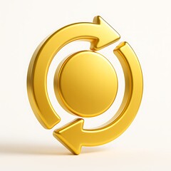 Golden circular arrows symbolizing refresh reload or recycling