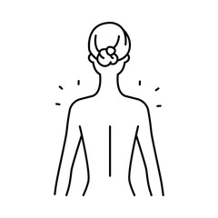 Female body icon, back view, spine illustration, medical posture, health anatomy vector