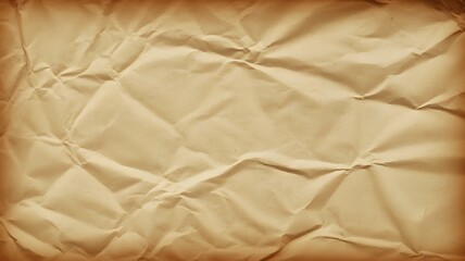 Close-up of crumpled beige paper with intricate folds and shadows featuring crumpled paper, beige, texture