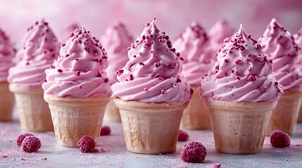 A background of pink ice cream, perfect for sweet food themes. 