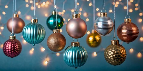christmas balls on a black background