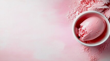 A textured background of pink ice cream, perfect for sweet food themes.
