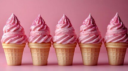 A textured background of pink ice cream, perfect for sweet food themes. 