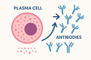 Plasma Cell and Antibodies Illustration