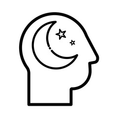 Sleepy feeling head - vector icon