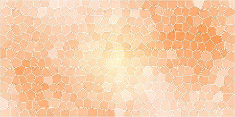 Abstract light orange gradient with white stoke toned hexagon textured background. Simply Gentle, stained glass texture, colorful pattern graphic design for web, banner, templet vector background.	