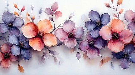 A purple watercolor flower on a white background, perfect for romantic cards, invitations, posters, or banners 