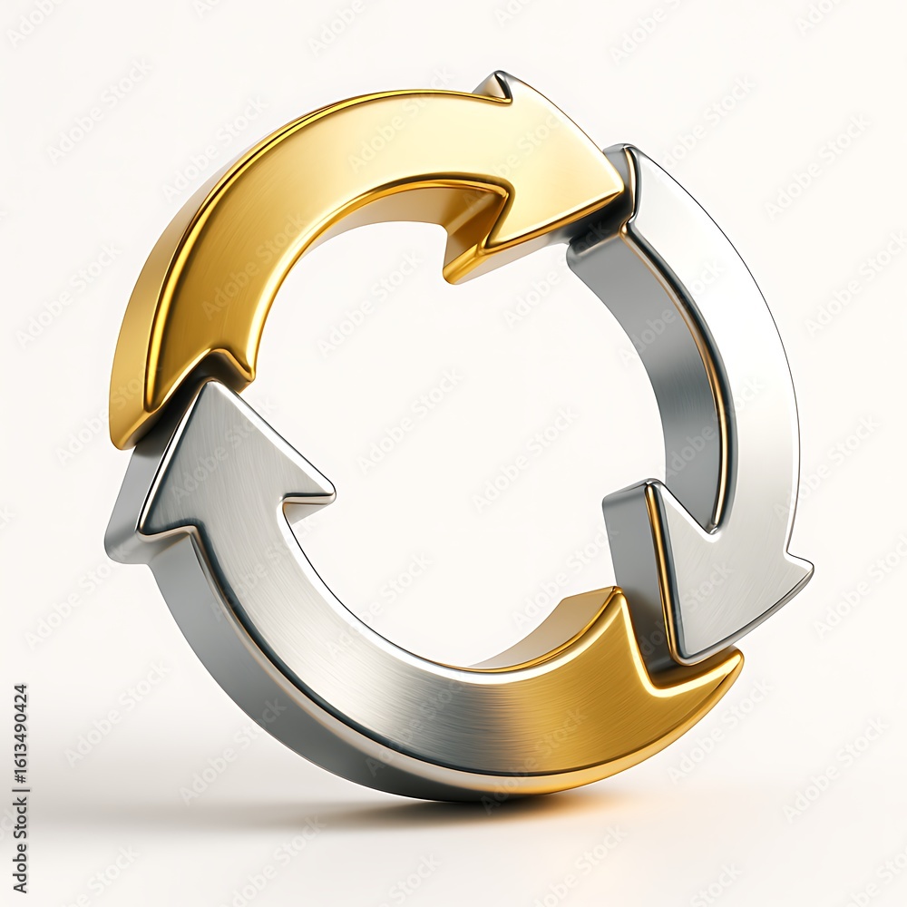 Poster circular arrows representing a continuous cycle of progress and renewal