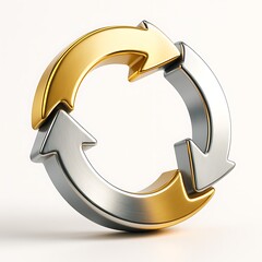 Circular arrows representing a continuous cycle of progress and renewal