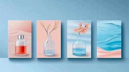 Templates for brochures and covers for beauty and health industries, ready for business presentations and marketing.