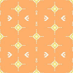 seamless geometric pattern shades of Orange, white.Native American tribal fabric. Suitable for textile, rugs, cards, tiles, picture books. boho indian ornament design vector for woven textile printing