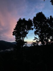 sunset in the mountains