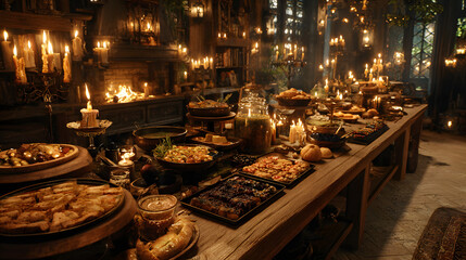 Fototapeta premium Spooky Halloween buffet
