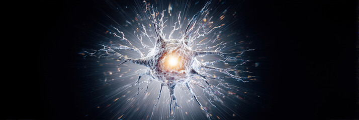 Dynamic Neural Network Neuron Brain Cell Science Technology Concept Illustration Glowing Energy