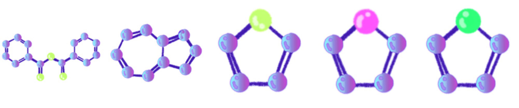 Molecular Fantasy Series &ndash; Dreamy Chemical Bond Elements with Pastel Glow for Science-Themed Designs