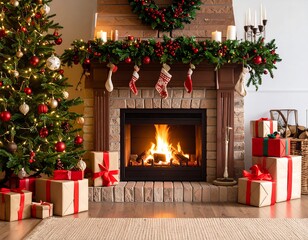 Cozy Christmas fireplace scene (4)