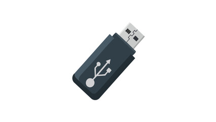 USB Flash Drive Isolated on Black. This illustration features USB, flash drive, memory.