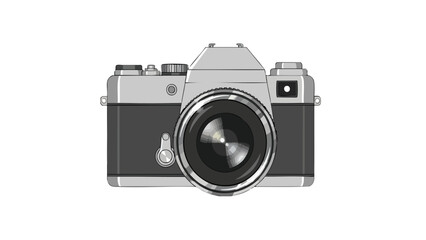 Fototapeta premium Vintage Camera Illustration on Black Background. This illustration features Camera, photography, vintage.