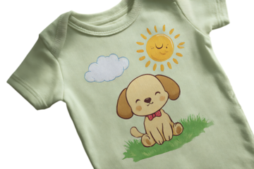 Cute puppy design on a baby onesie.
