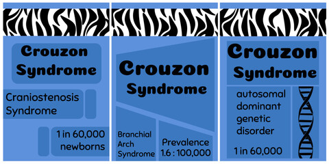 Crouzon Syndrome, Set of leaflets or posters with information materials about a rare disease