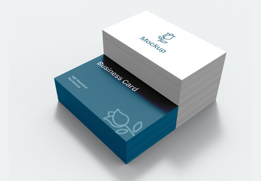 Business Card Stacks Mockup