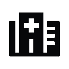 Fototapeta premium Minimalist Black Hospital Building Icon Illustration