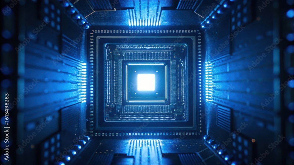 Poster light interface inside quantum chip deep in gigapixel standard v2 3x