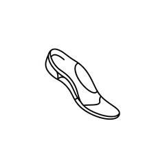 Foot orthotic insole vector icon designed for support and comfort in footwear