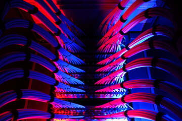 Colorful Network Cables in Server Rack
