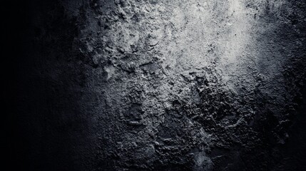 Obraz premium Abstract dark concrete surface with raw texture variations, highlighting weathered cracks and aggregates under moody lighting.