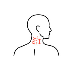 Neck stretch vector icon illustrating mobility exercises for relaxation and flexibility