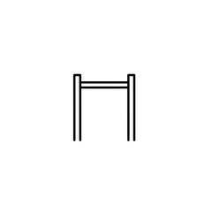 Minimalistic vector icon of parallel bars for fitness training and exercises