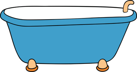 bathtub vector illustration on transparent background