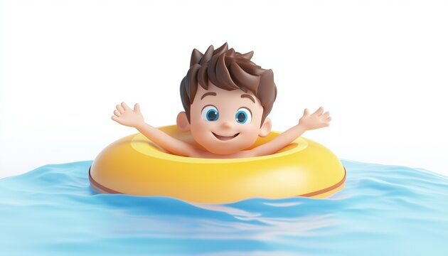 Enjoying Summer Fun: Boy Splashing In Hotel Resort Pool, Ocean, And Sea, Embracing Vacation Outdoor Activities And Water Sports In Water Park And Beach.