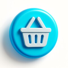 Blue shopping cart icon on a white background