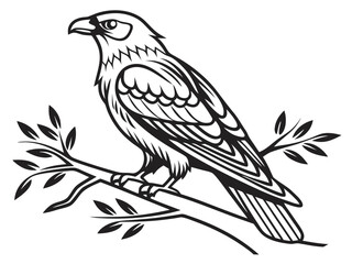 eagle on a branch vector illustration